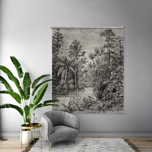 "Cretaceous Era" — Vintage Paleontology Scientific Woven Tapestry