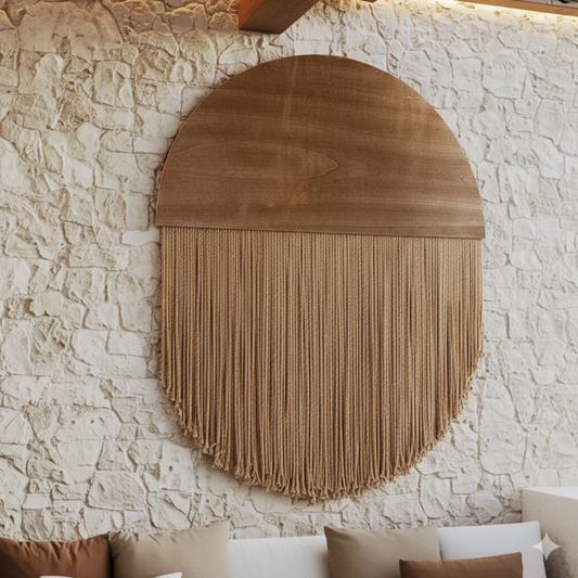 "Slate Cascade" — Extra Large Handcrafted Macramé Wall Installation