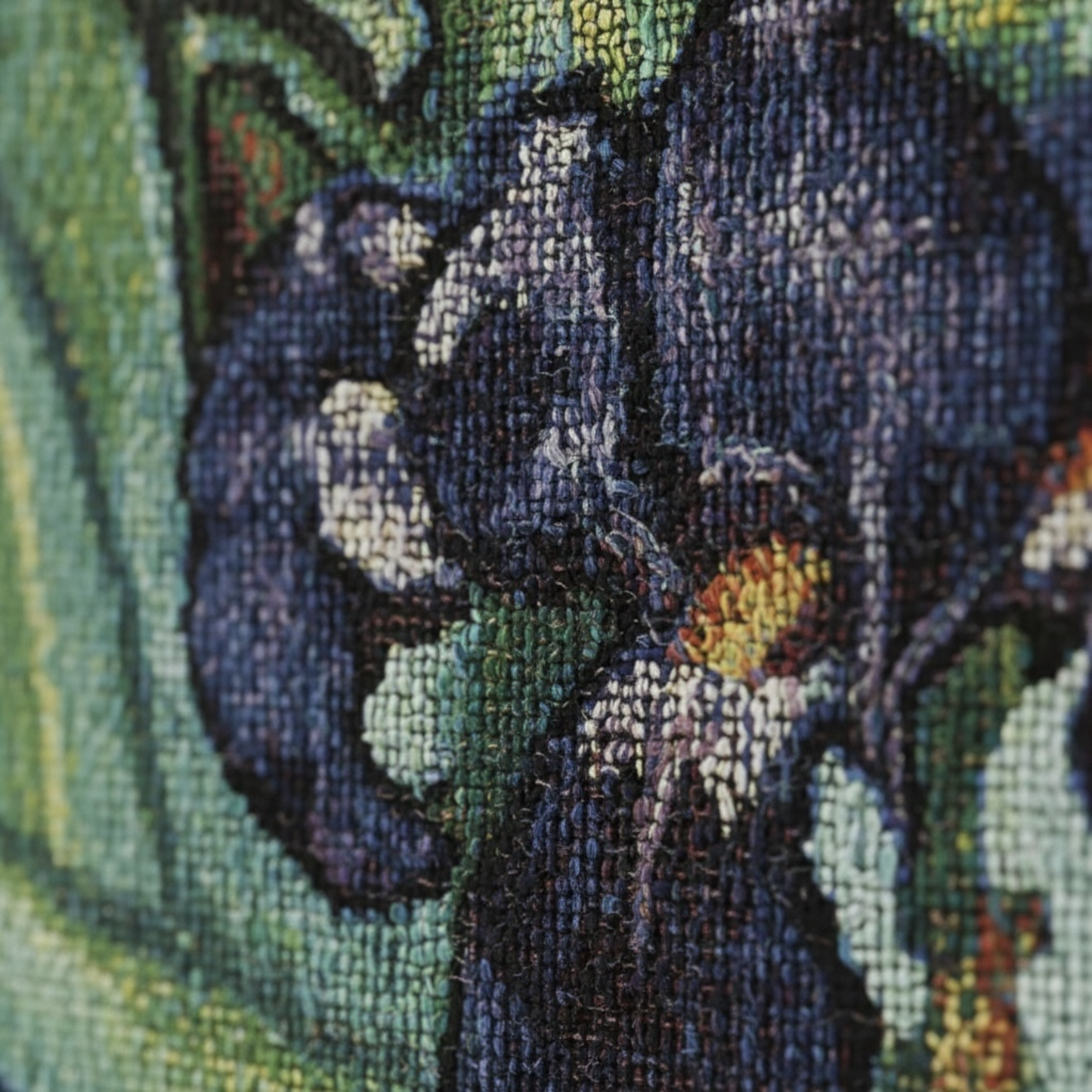 "Irises" — Botanical Masterpiece Jacquard Woven Tapestry