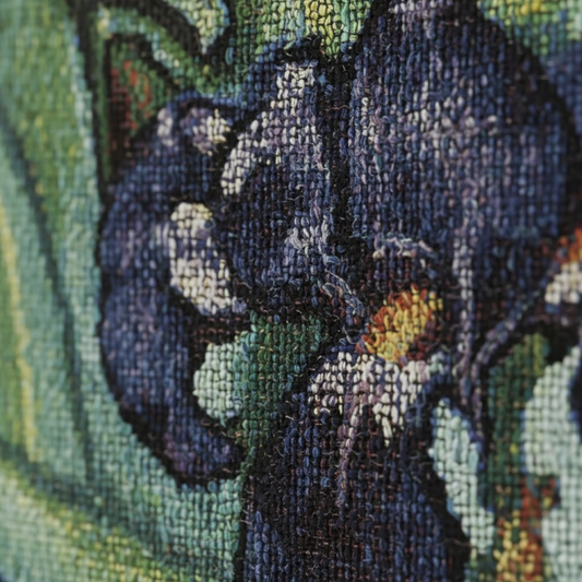 "Irises" — Botanical Masterpiece Jacquard Woven Tapestry