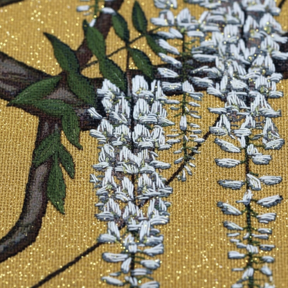 "Golden Sky Wisteria" — Romantic Floral Jacquard Woven Tapestry