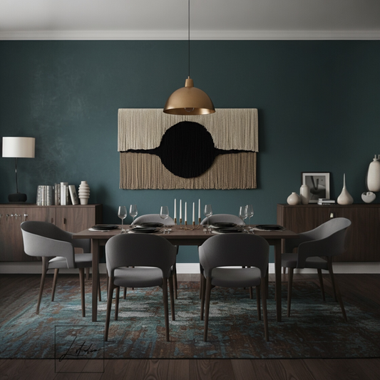 "Sunset Ridge" — Handcrafted Fiber Art on Solid Wood Beam