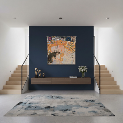 "Mother and Child" by Gustav Klimt — Premium Belgian Jacquard Woven Tapestry