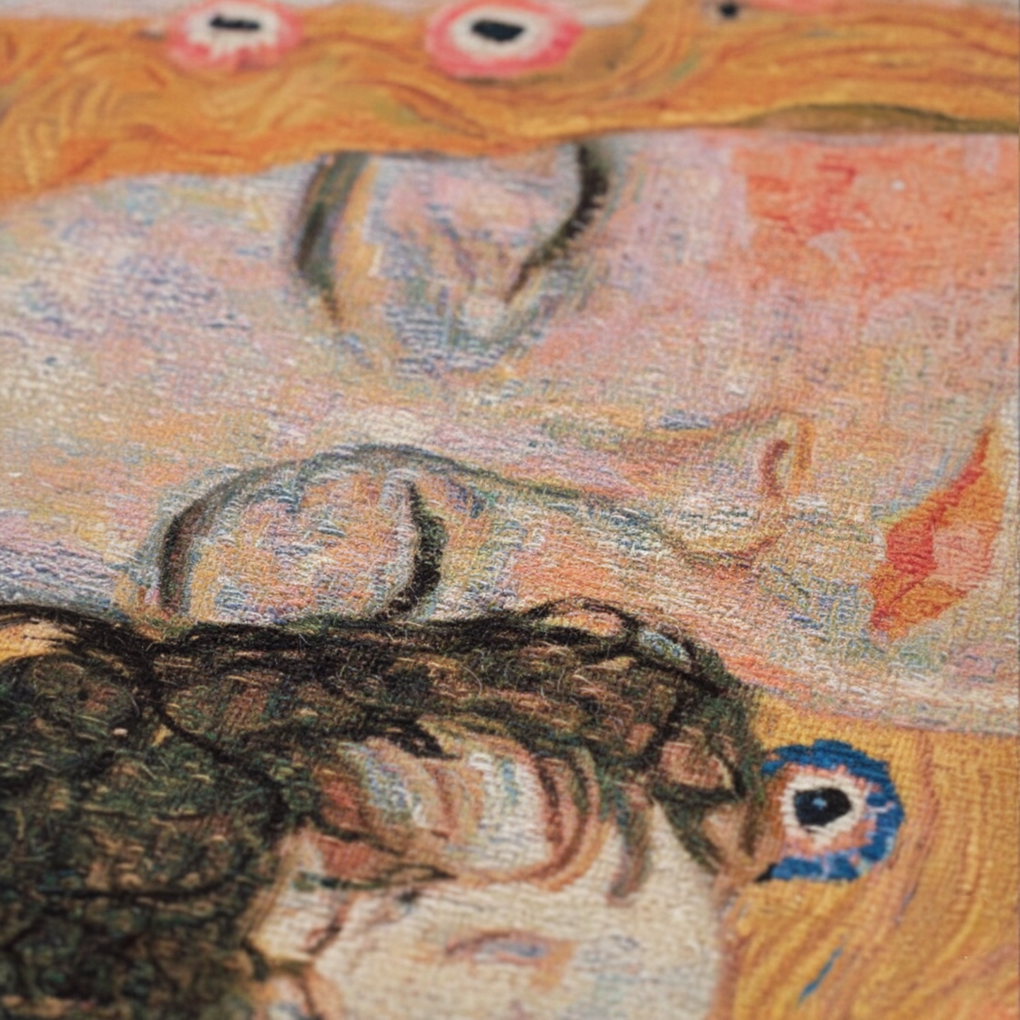 "Mother and Child" by Gustav Klimt — Premium Belgian Jacquard Woven Tapestry