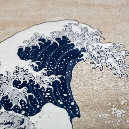 "The Great Wave off Kanagawa" — Iconic Hokusai Japanese Woven Tapestry