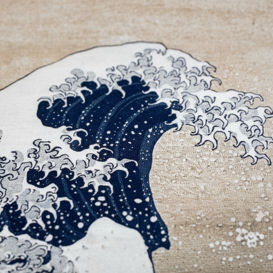 "The Great Wave off Kanagawa" — Iconic Hokusai Japanese Woven Tapestry