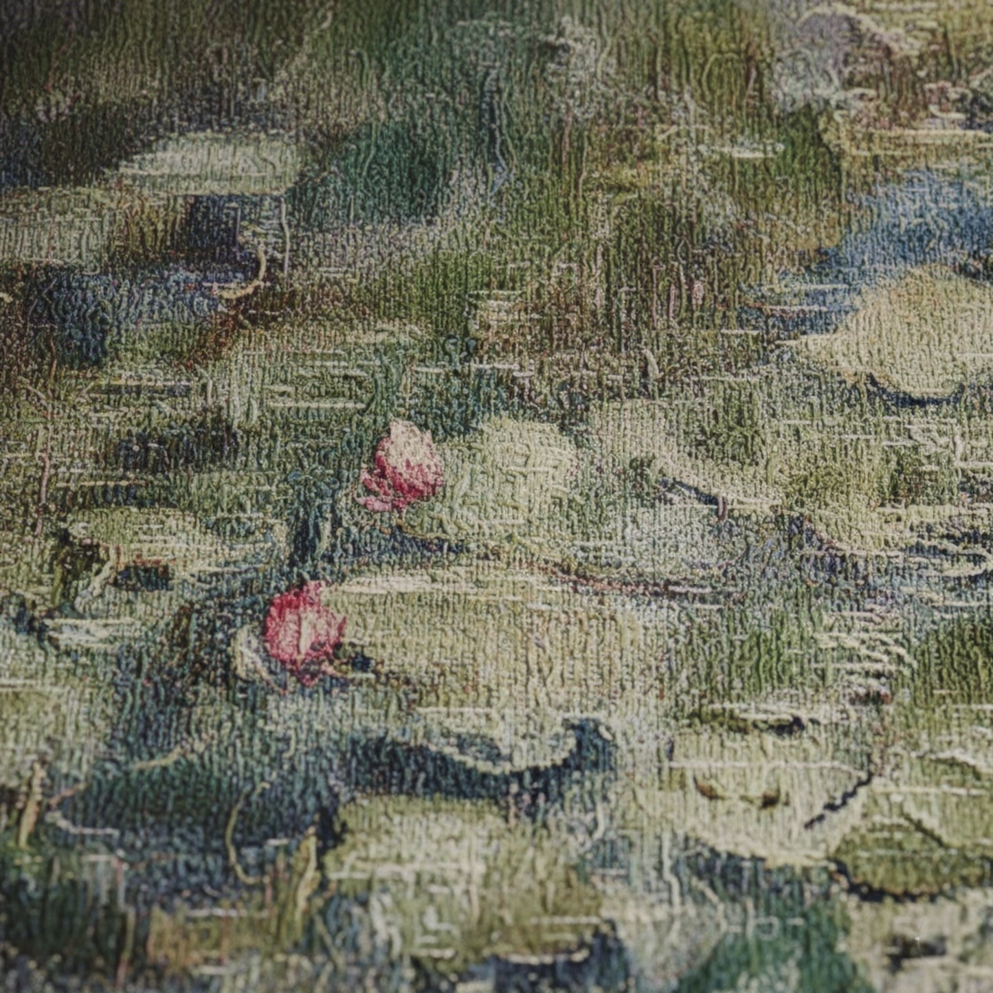 "Waterlilies" — Impressionist Garden Jacquard Woven Tapestry