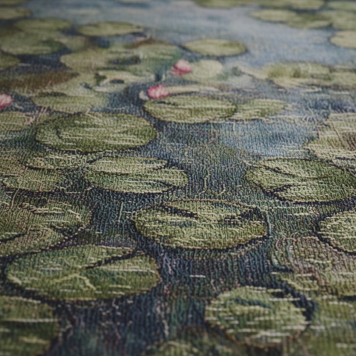 "Waterlilies" — Impressionist Garden Jacquard Woven Tapestry