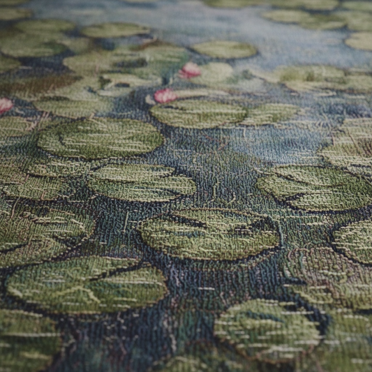 "Waterlilies" — Impressionist Garden Jacquard Woven Tapestry