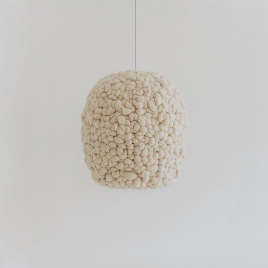 "Cloud" — Handcrafted Fiber Art Pendant Light / Designer Floating Sculpture