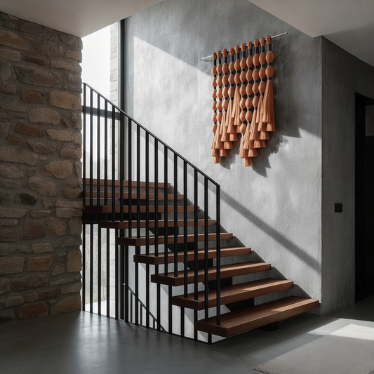 "Nordic Geometry" — Scandi-Boho Woven Wall Hanging with Fringe