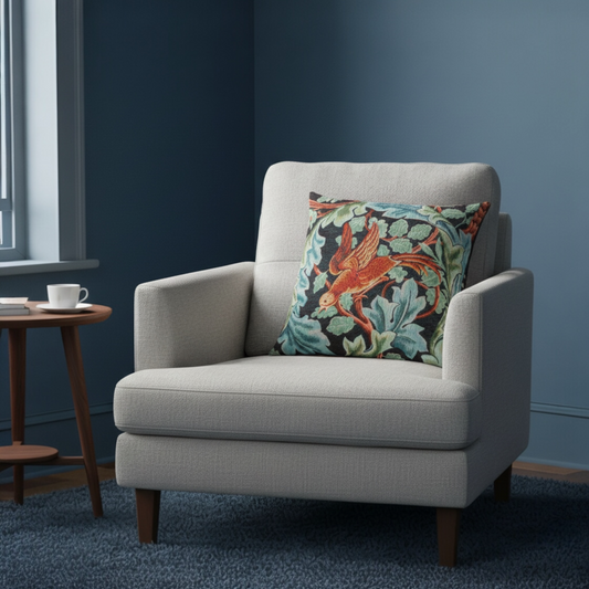 "Acanthus & Parrot" — William Morris Heritage Jacquard Woven Pillow Cover