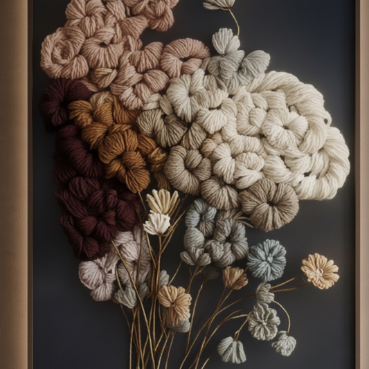 "Textural Odyssey" — 3D Textured Yarn & Oil Abstract Wall Art